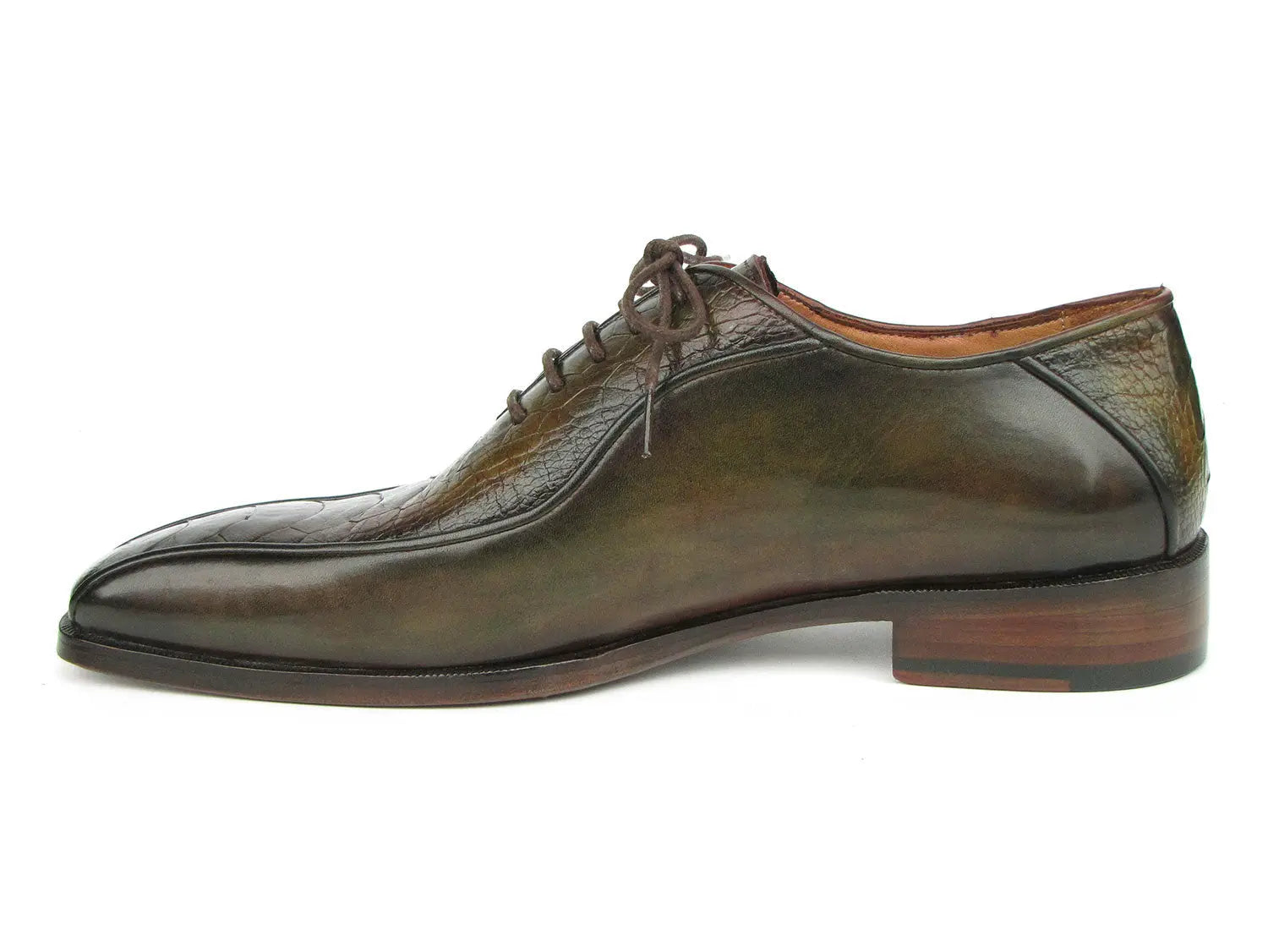 Paul Parkman Men's Green Genuine Ostrich Leg Bicycle Toe Oxfords (ID#94DLGRN) PAUL PARKMAN