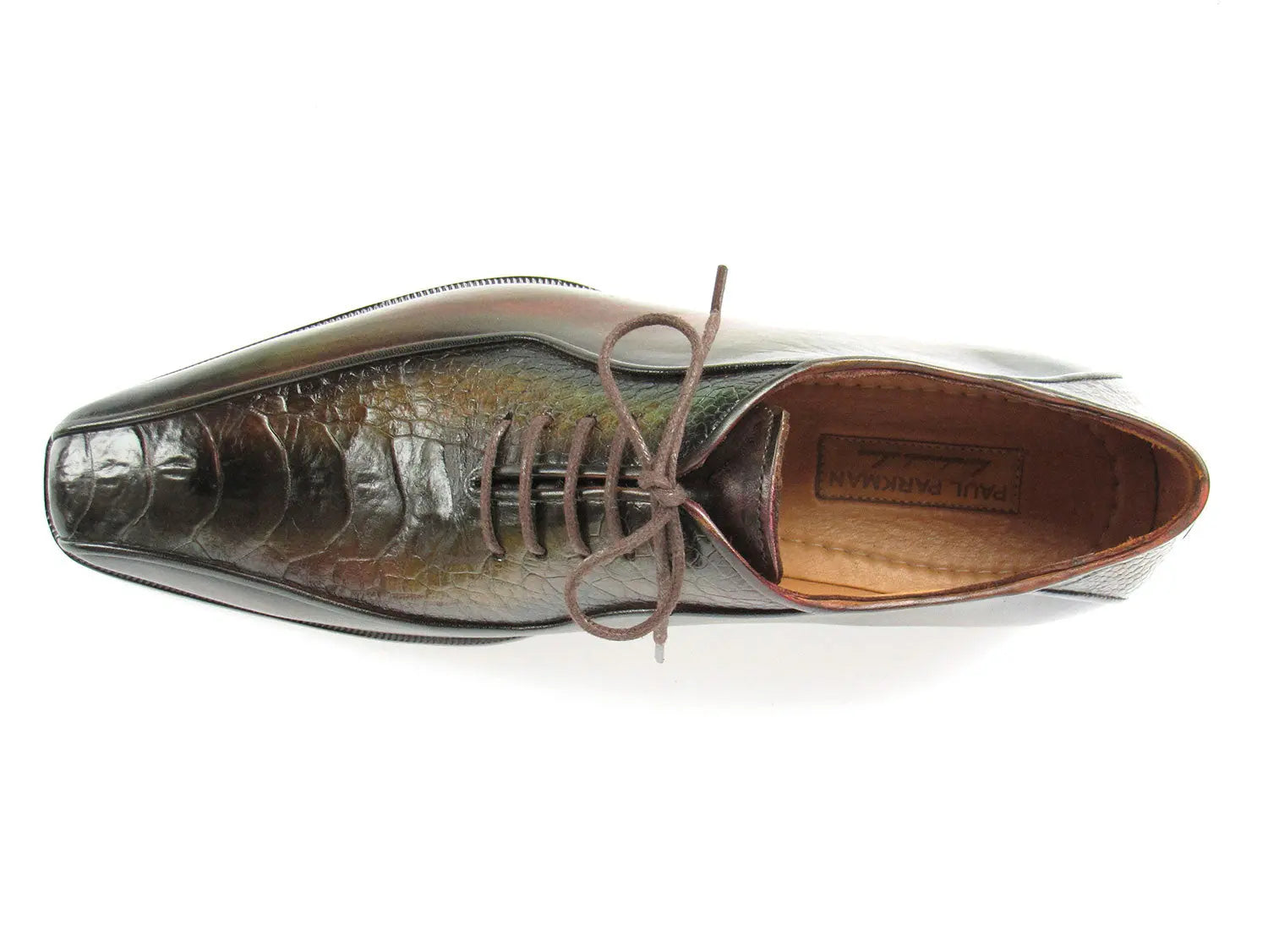 Paul Parkman Men's Green Genuine Ostrich Leg Bicycle Toe Oxfords (ID#94DLGRN) PAUL PARKMAN