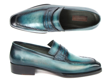 Paul Parkman Men's Turquoise Patina Handmade Loafers (ID#6944-TRQ)