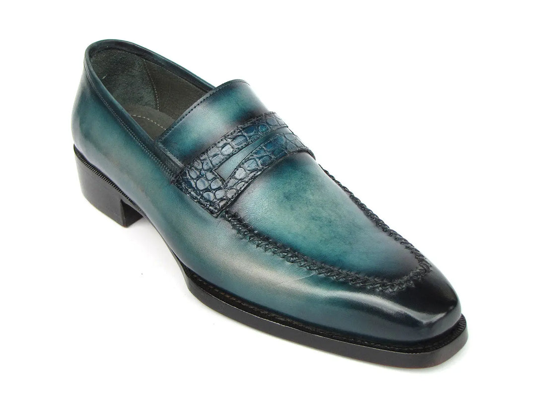 Paul Parkman Men's Turquoise Patina Handmade Loafers (ID#6944-TRQ) PAUL PARKMAN