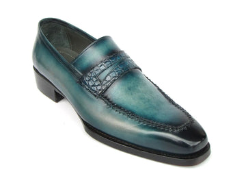 Paul Parkman Men's Turquoise Patina Handmade Loafers (ID#6944-TRQ) PAUL PARKMAN