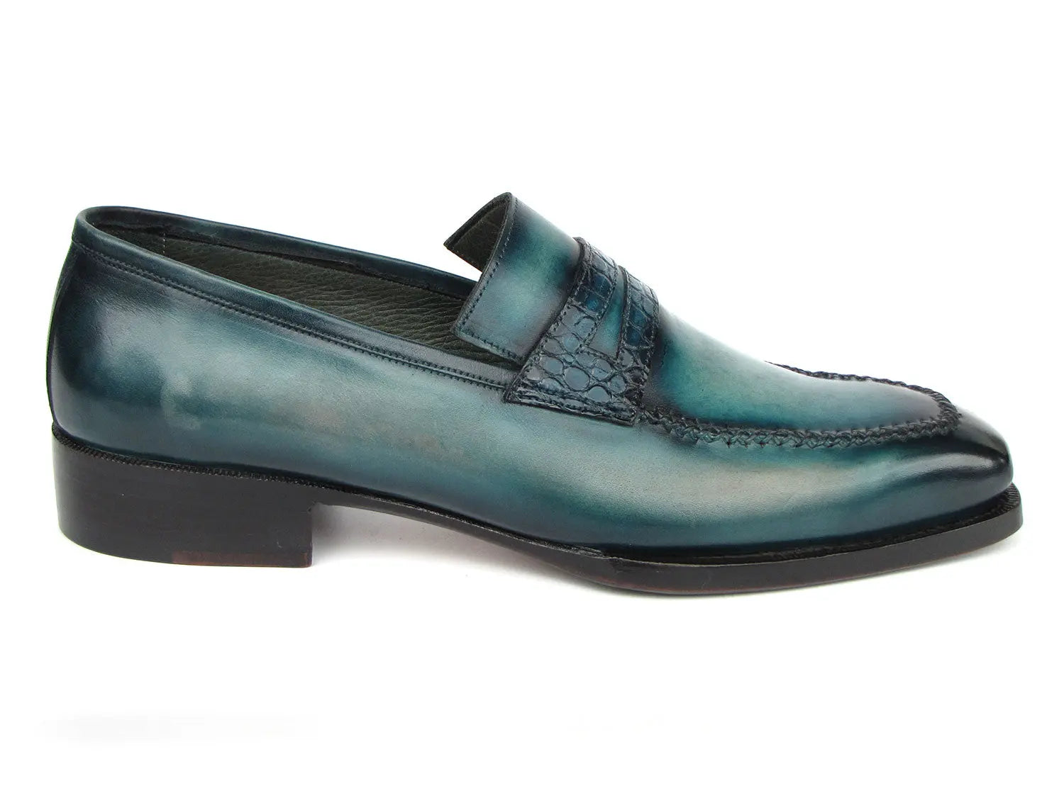 Paul Parkman Men's Turquoise Patina Handmade Loafers (ID#6944-TRQ) PAUL PARKMAN