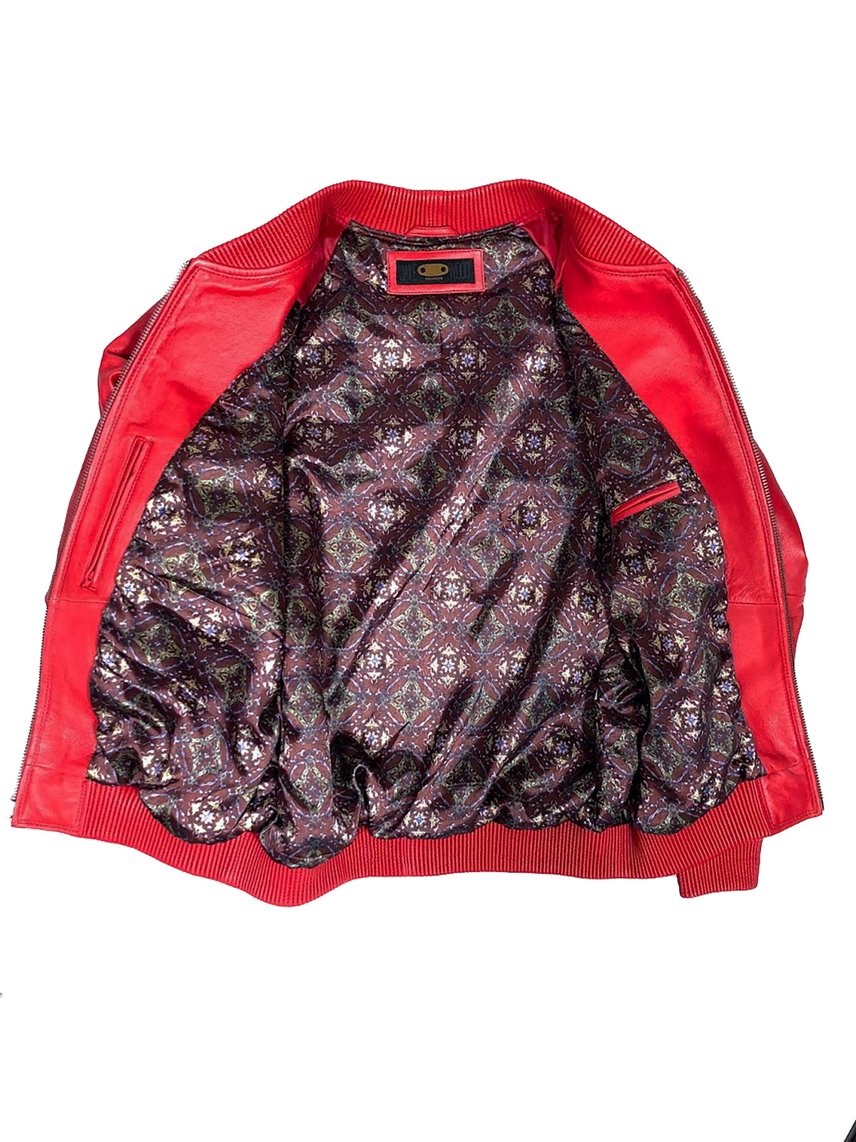 Jakewood 1051 Red Genuine Lambskin Baseball Varsity Jacket