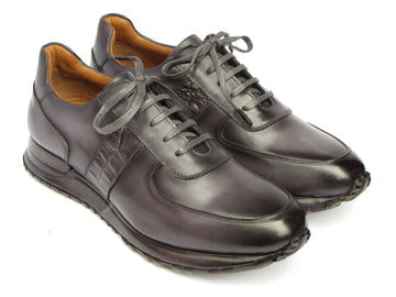 Paul Parkman Men's Gray/Black Patina Sneakers (ID#LP207GRY) PAUL PARKMAN