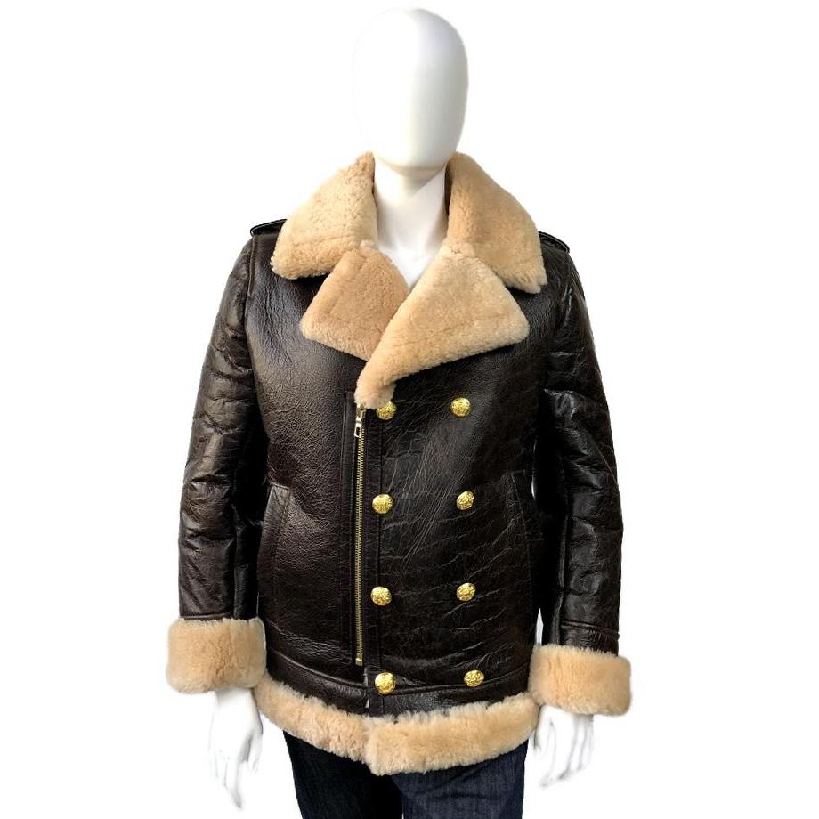 Jakewood 4450 Ladies Genuine Sheepskin Double Breasted Pea Coat