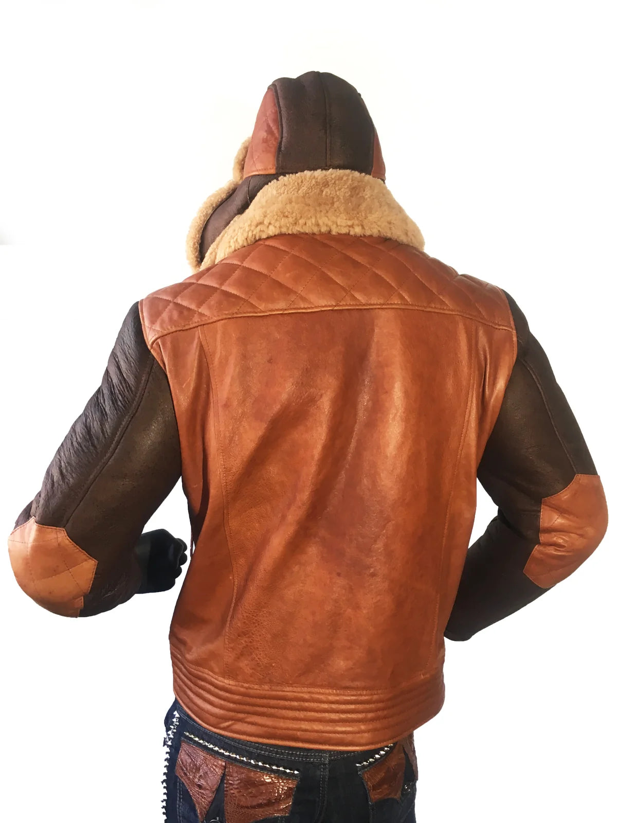 Jakewood 1800 Brown Genuine Sheepskin/Lambskin Leather Jacket