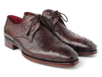 Paul Parkman Men's Brown Genuine Ostrich Derby Shoes (ID#33B76-BRW) PAUL PARKMAN