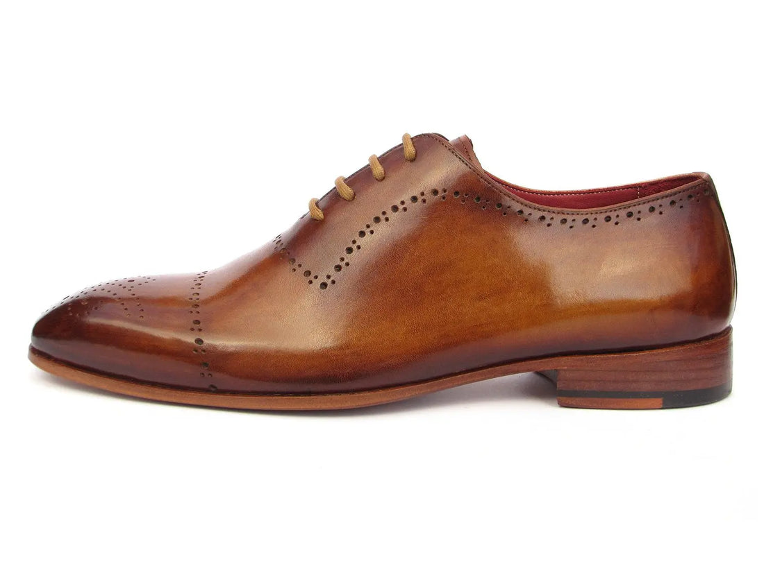 Paul Parkman Men's Light Brown Hand-Painted Classic Brogues (ID#ZLS32CML) PAUL PARKMAN