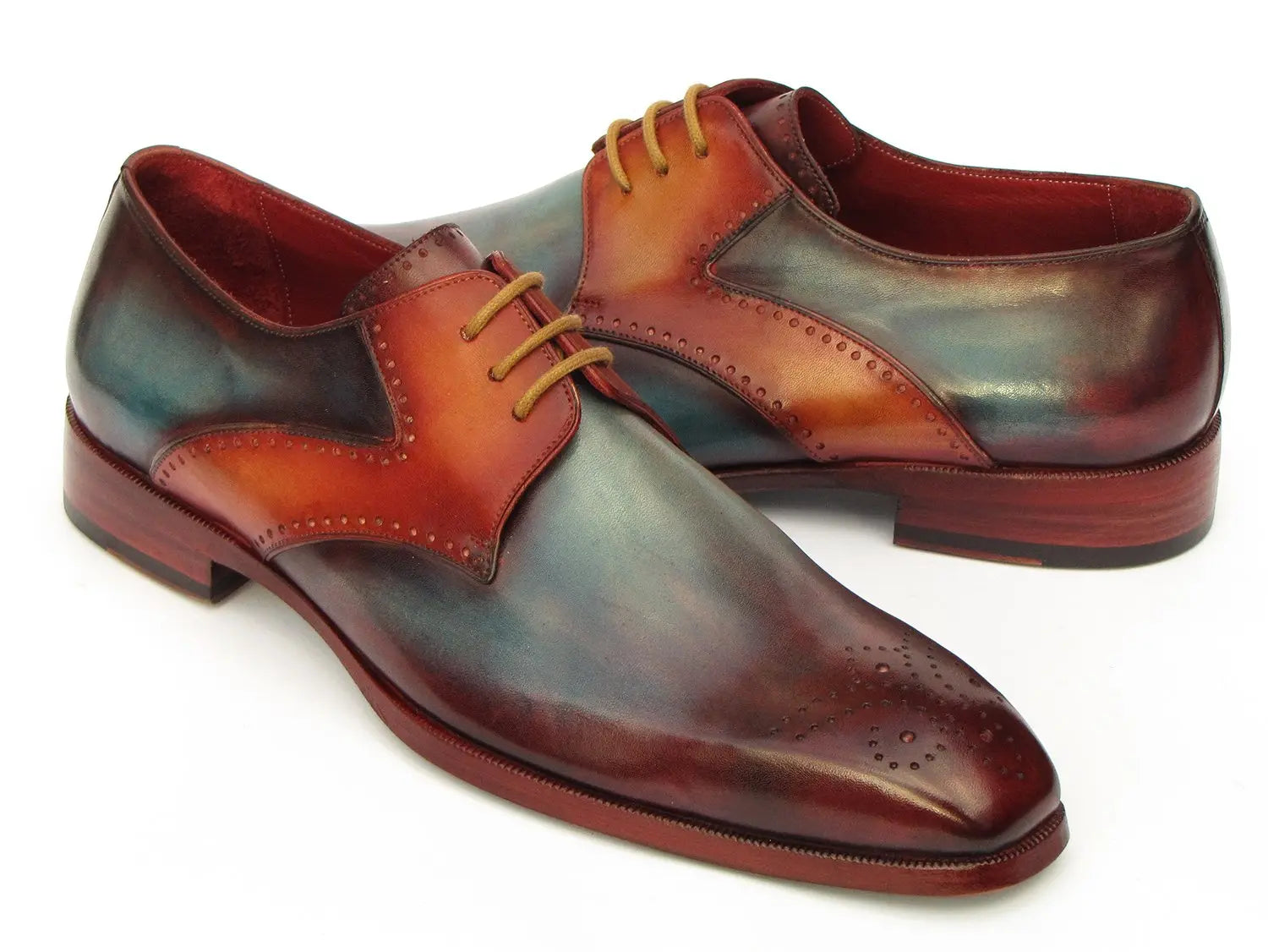 Paul Parkman Men's Multicolor Medallion Toe Derby Shoes (ID#6584-MIX) PAUL PARKMAN