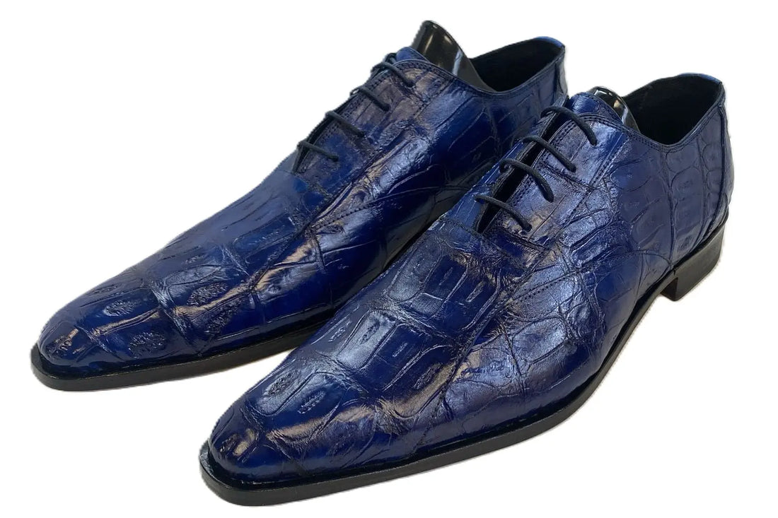 Mauri M750/1 Iris Blue Genuine Crocodile Oxfords