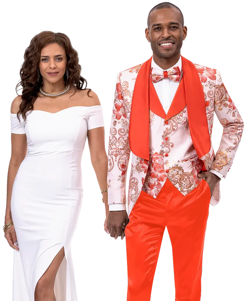 EJ Samuel JP106 Rust Fashion Vested Suit