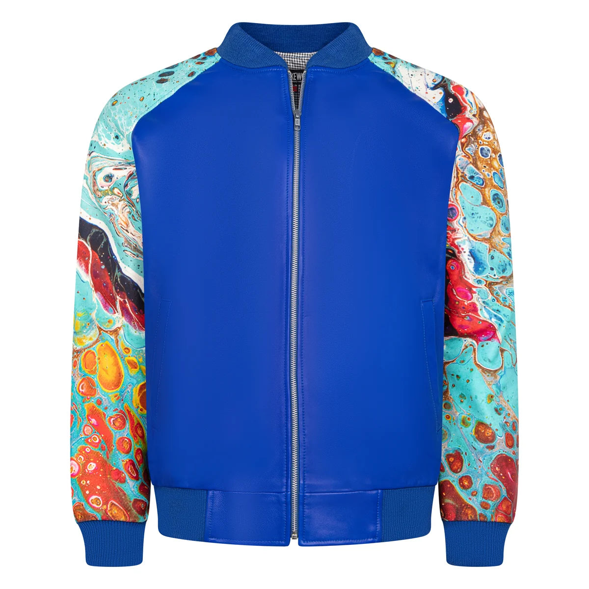Jakewood 1011 Royal Blue Genuine Lambskin Leather Baseball Jacket