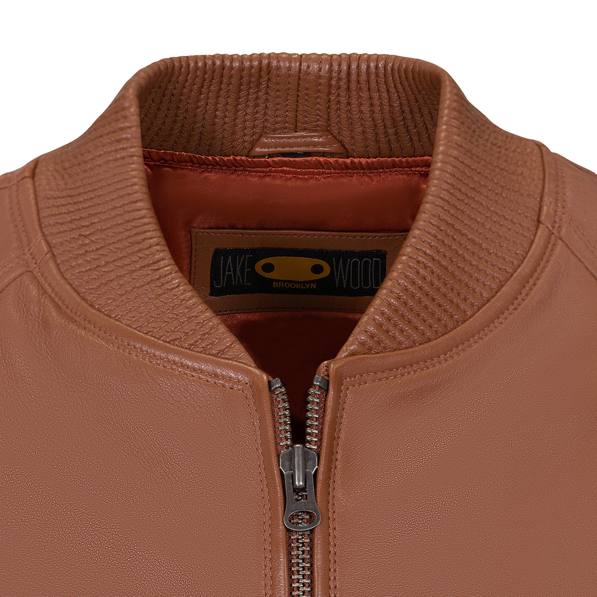 Jakewood 1051 Brick Genuine Lambskin Baseball Varsity Jacket