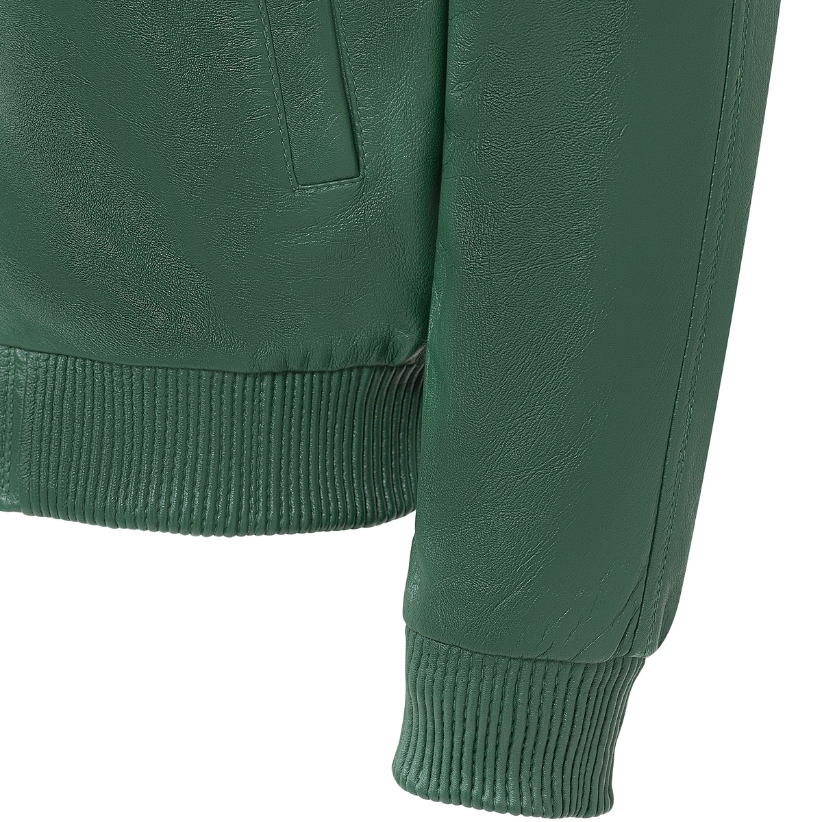 Jakewood 1051 Emerald Green Genuine Lambskin Baseball Varsity Jacket