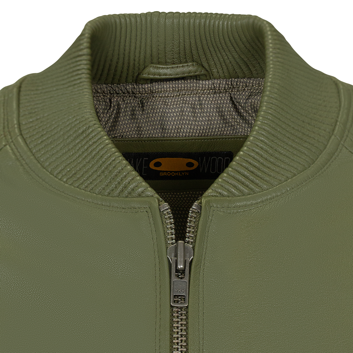 Jakewood 1051 Olive Genuine Lambskin Baseball Varsity Jacket