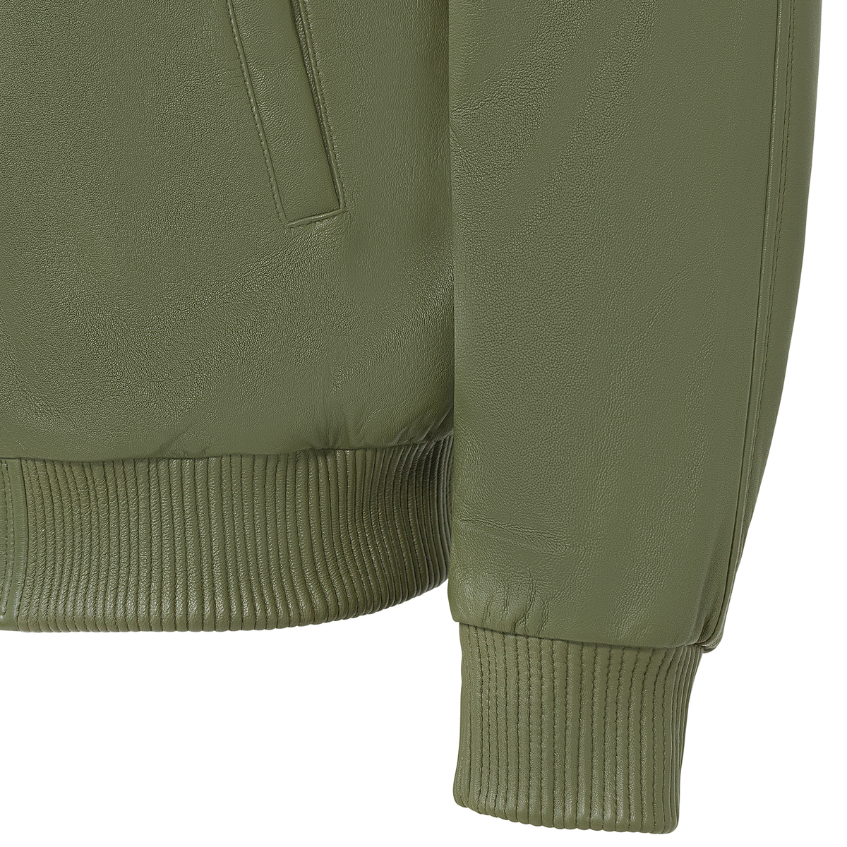 Jakewood 1051 Olive Genuine Lambskin Baseball Varsity Jacket