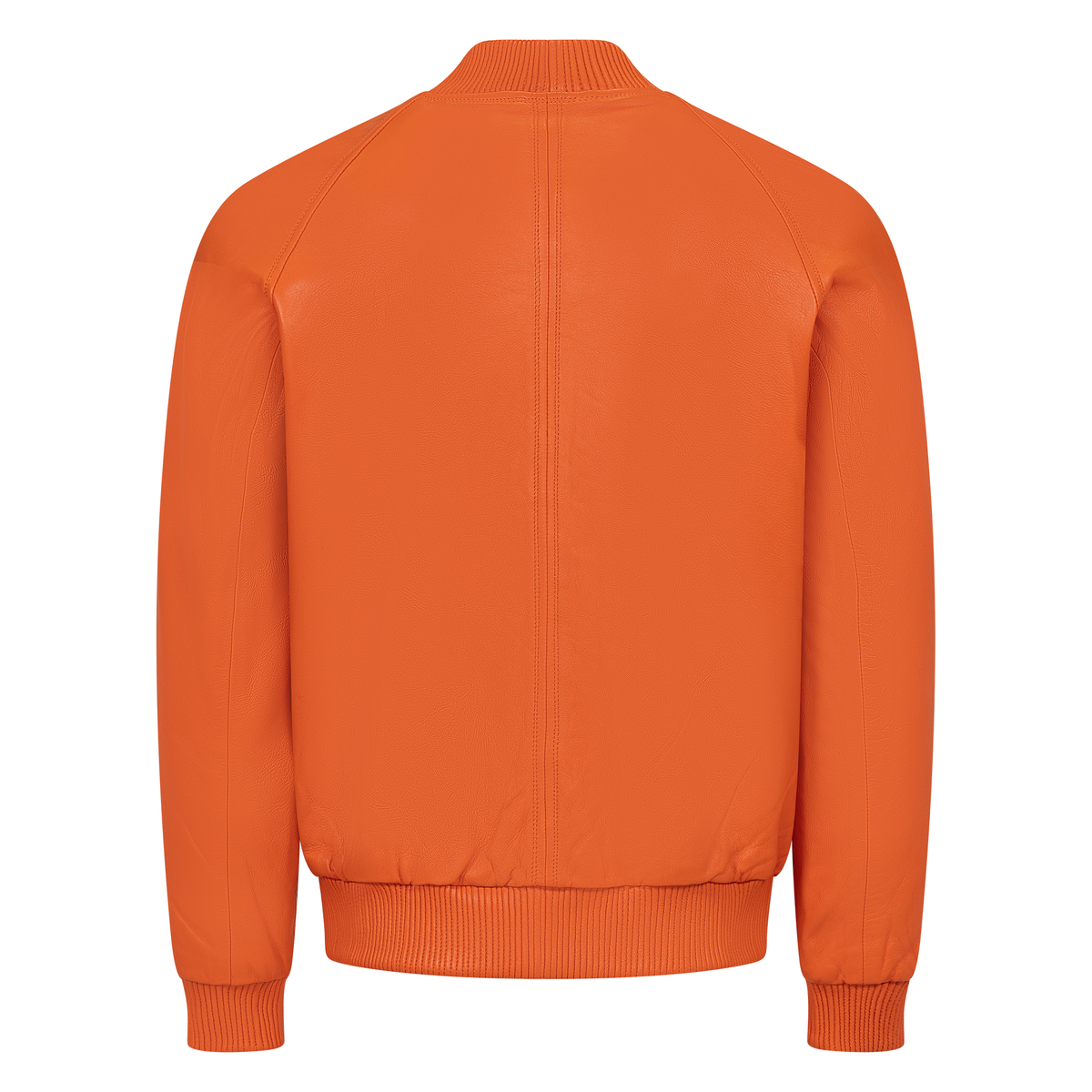 Jakewood 1051 Orange Genuine Lambskin Baseball Varsity Jacket