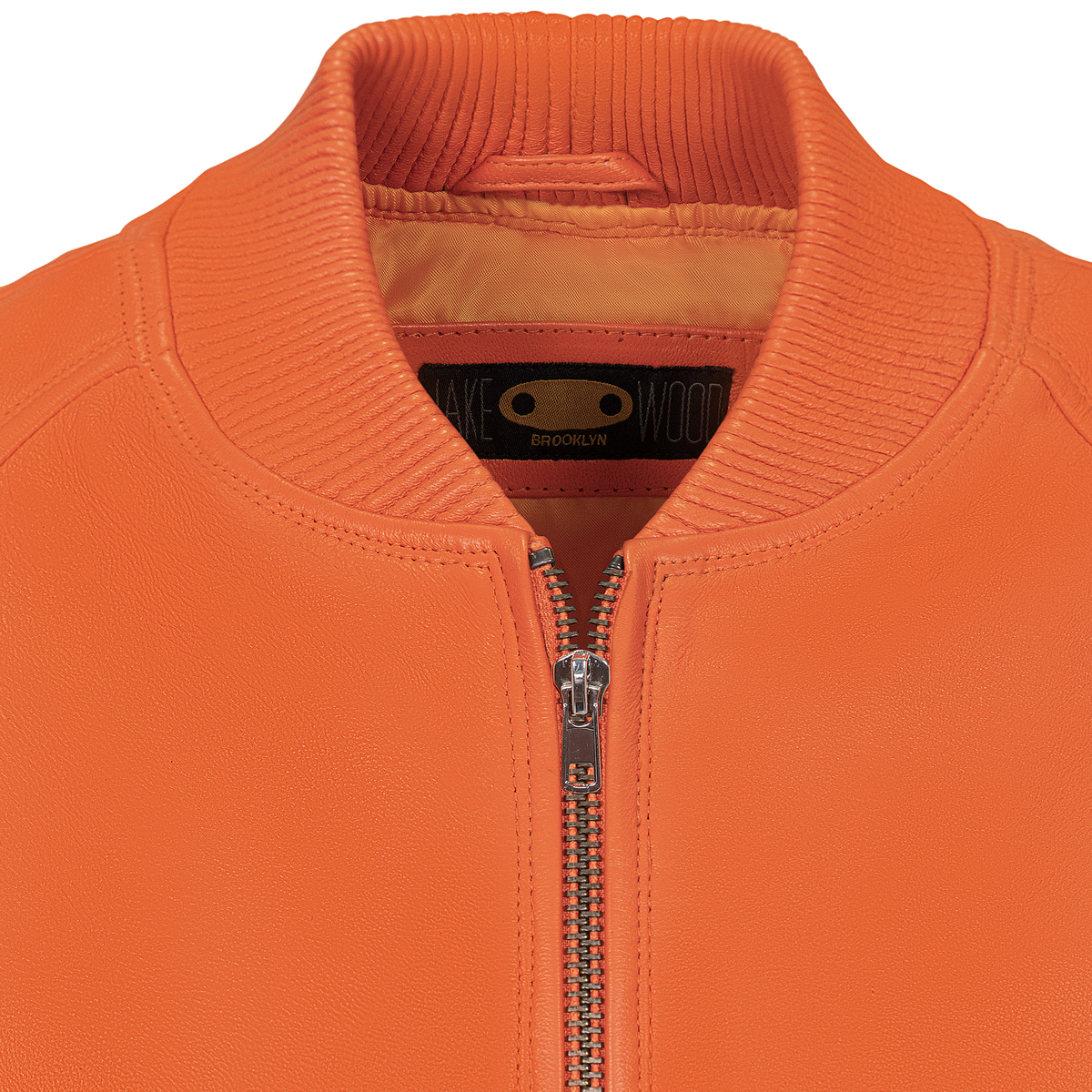 Jakewood 1051 Orange Genuine Lambskin Baseball Varsity Jacket