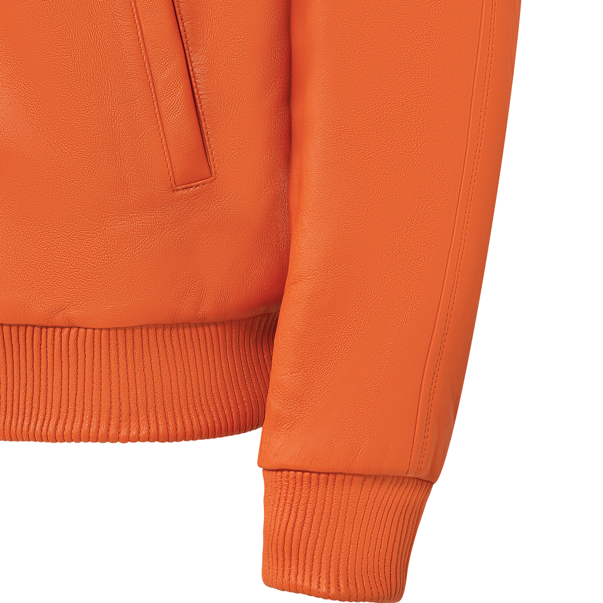 Jakewood 1051 Orange Genuine Lambskin Baseball Varsity Jacket