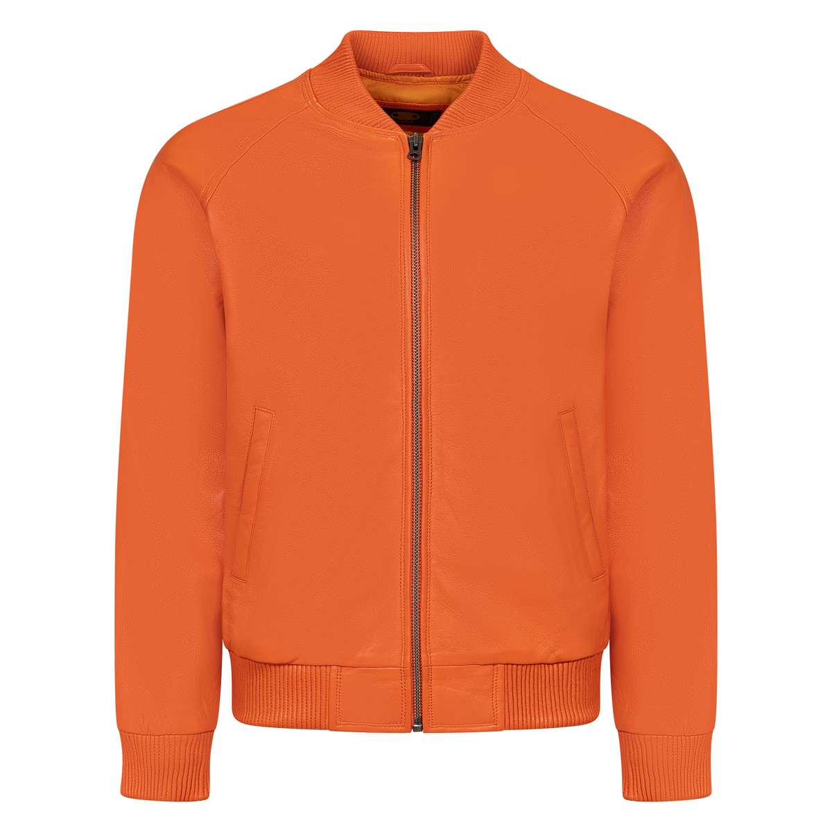 Jakewood 1051 Orange Genuine Lambskin Baseball Varsity Jacket
