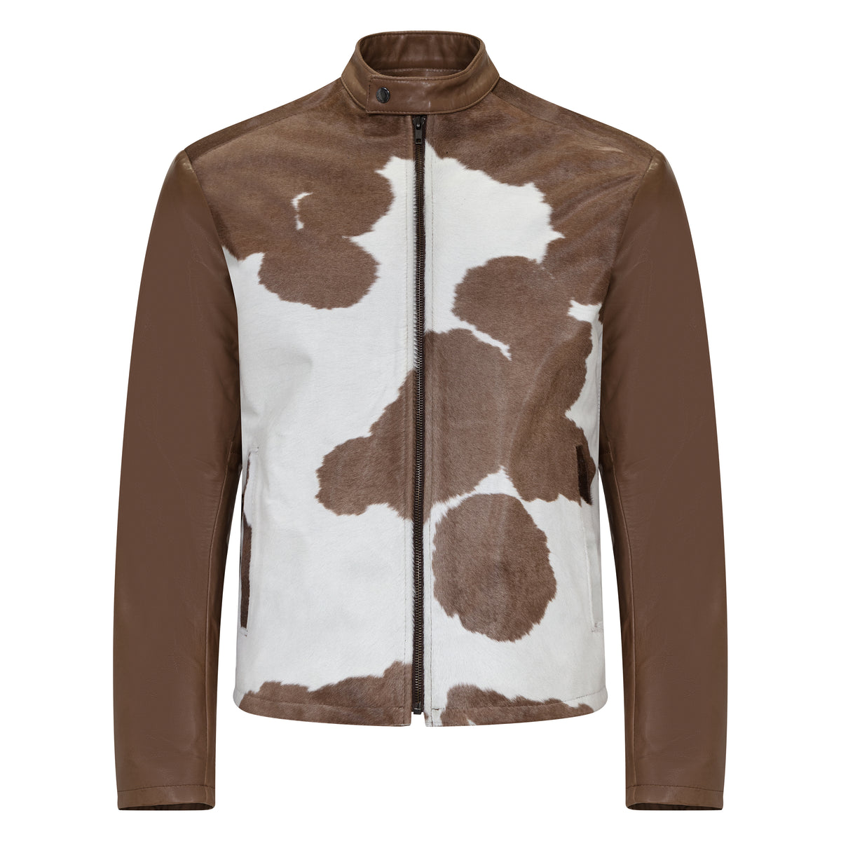 Jakewood 2065 Dark Brown/White Genuine Pony Hair Leather Jacket