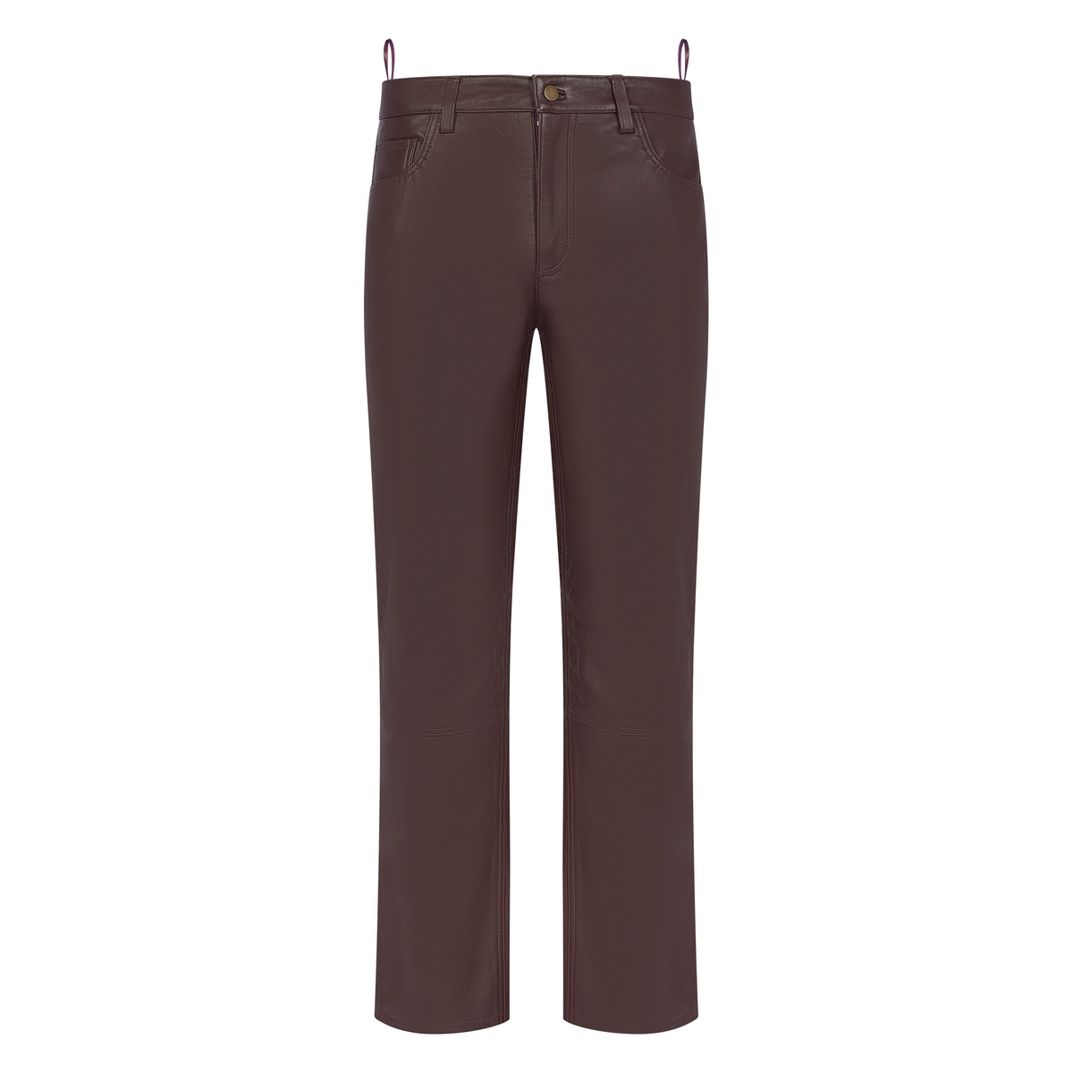 Jakewood 123 Brown Genuine Lambskin Leather Pants