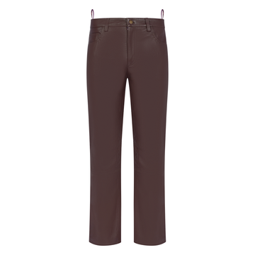 Jakewood 123 Brown Genuine Lambskin Leather Pants