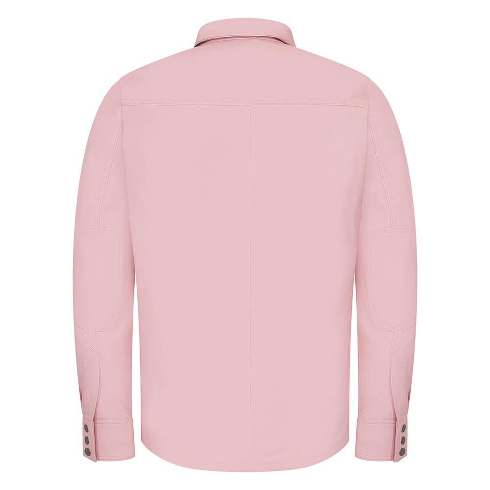 Jakewood 2502 Pink Genuine Lambskin Leather Shirt