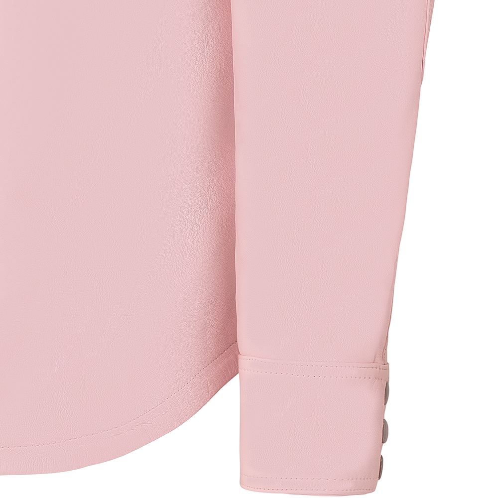 Jakewood 2502 Pink Genuine Lambskin Leather Shirt