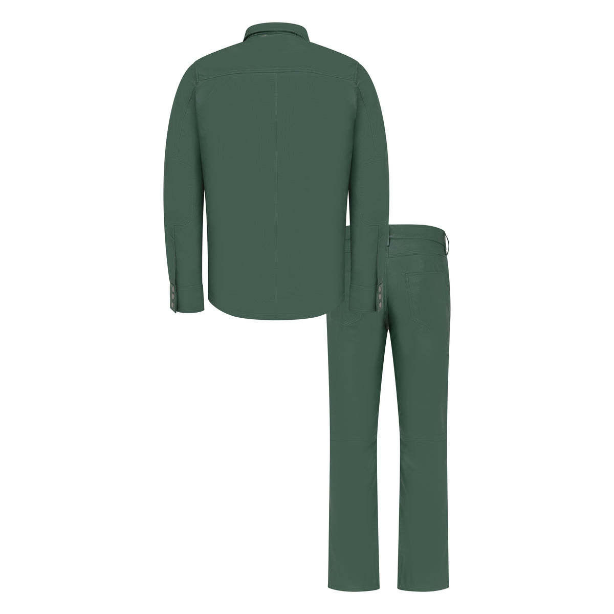 Jakewood 123 Emerald Green Genuine Lambskin Shirt/Pants Set