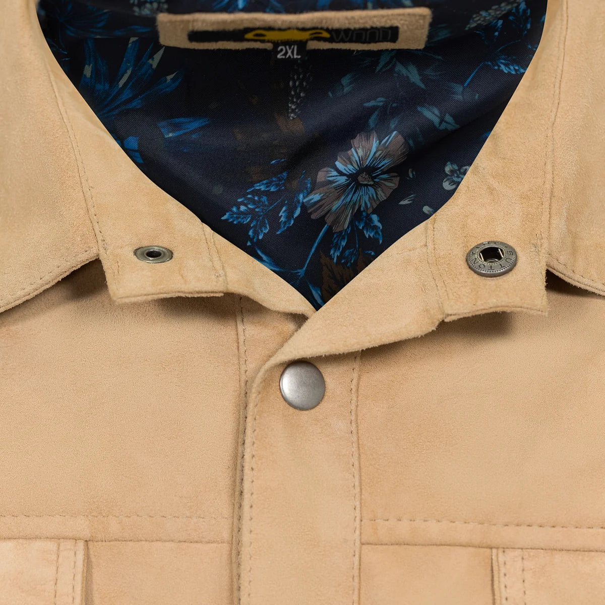 Jakewood 2512 Tan Genuine Suede Leather Shirt