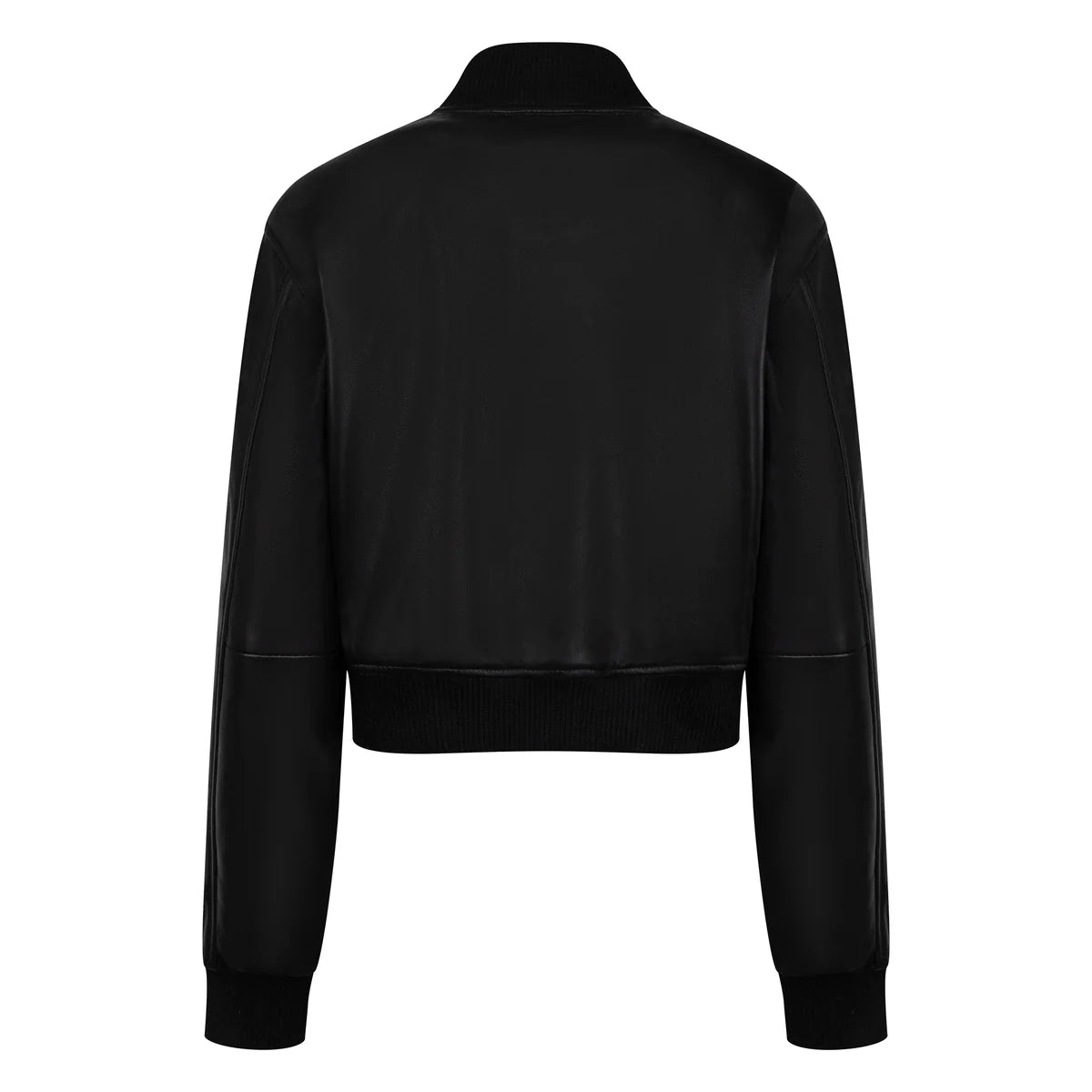 Jakewood 1018 Black Ladies Genuine Lambskin Leather Cropped Jacker