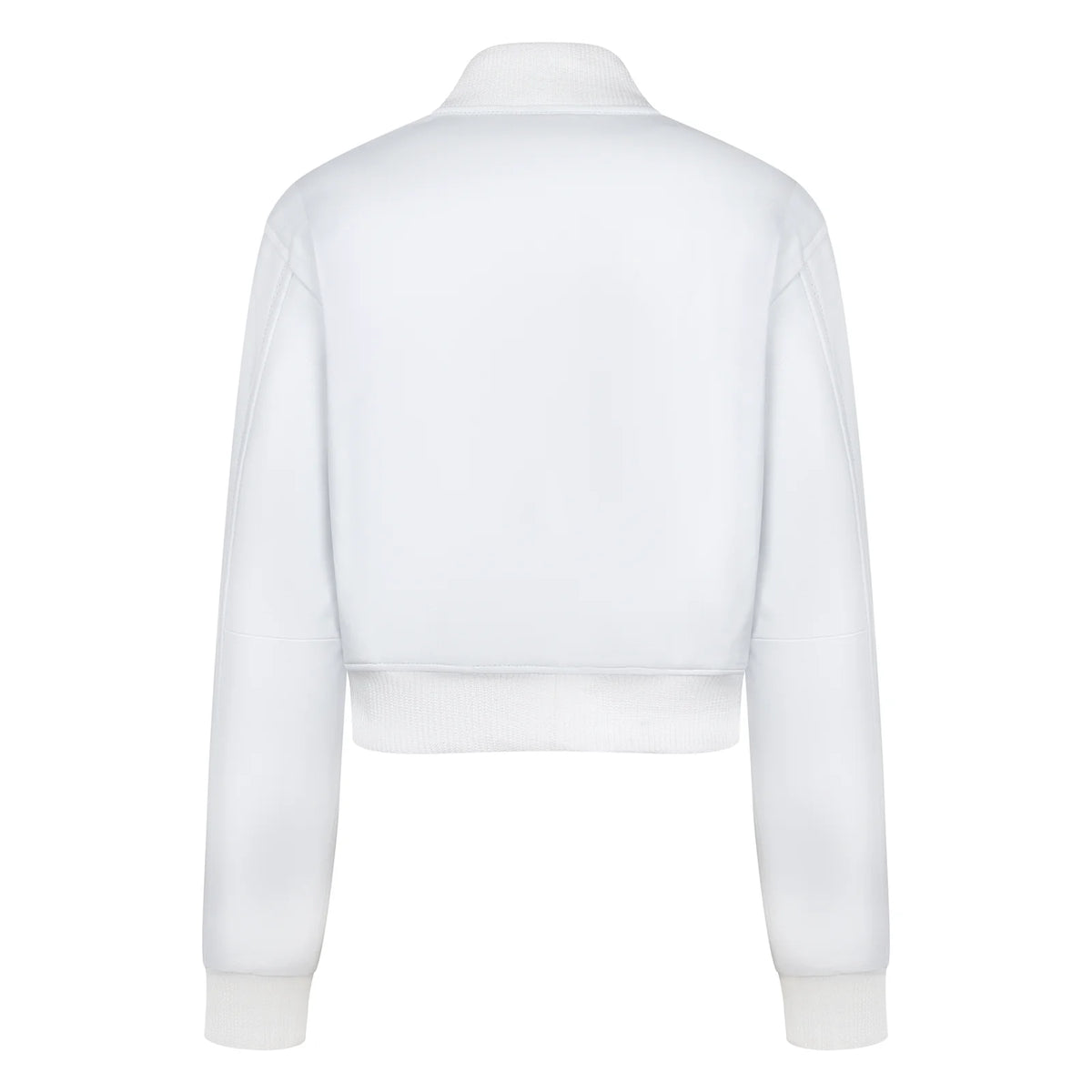 Jakewood 1018 White Ladies Genuine Lambskin Leather Cropped Jacket