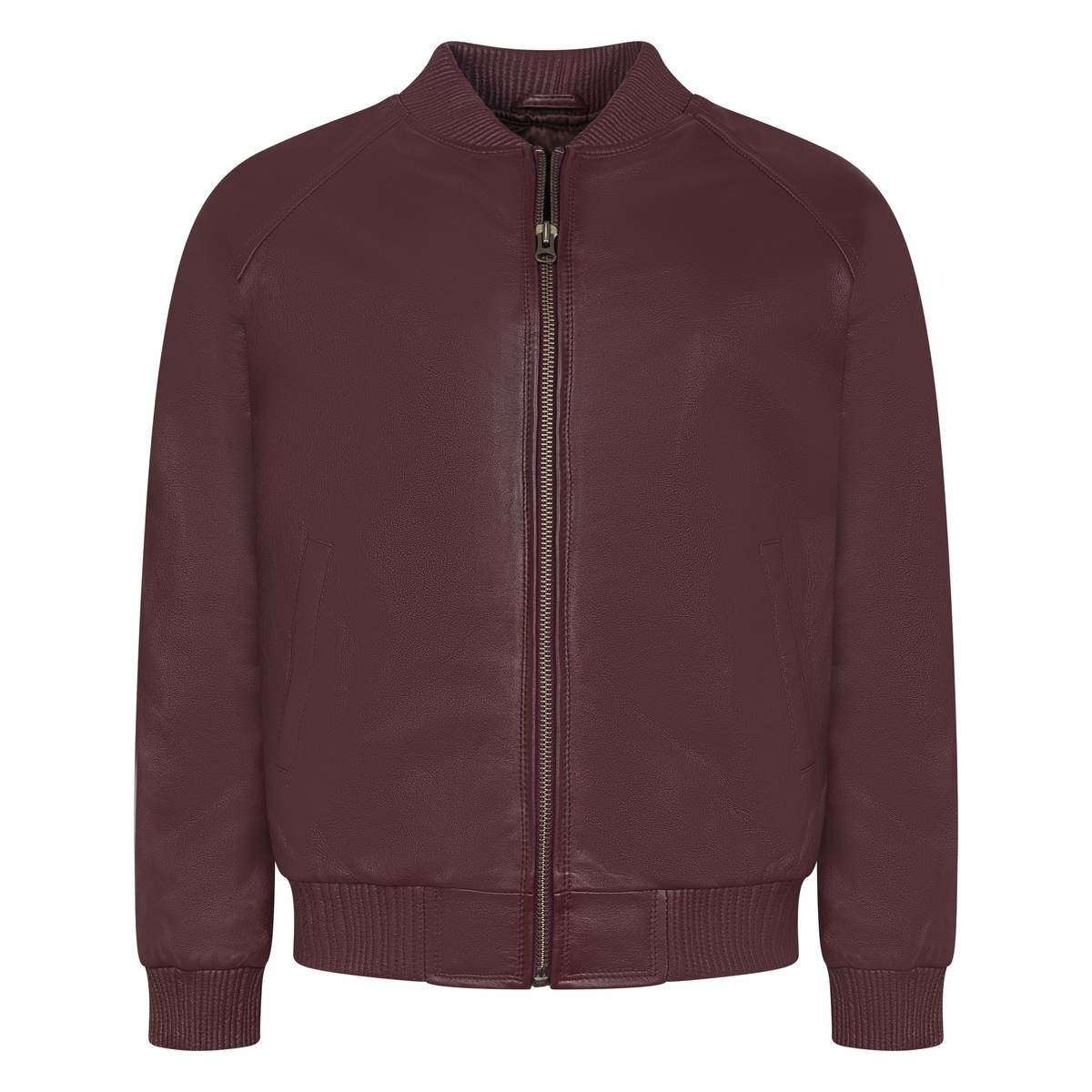 Jakewood 1051 Burgundy Genuine Lambskin Baseball Varsity Jacket