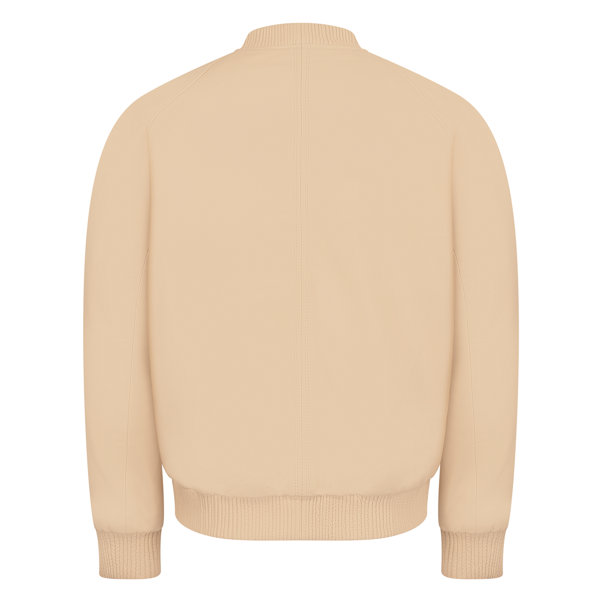 Jakewood 1051 Cream Genuine Lambskin Baseball Varsity Jacket