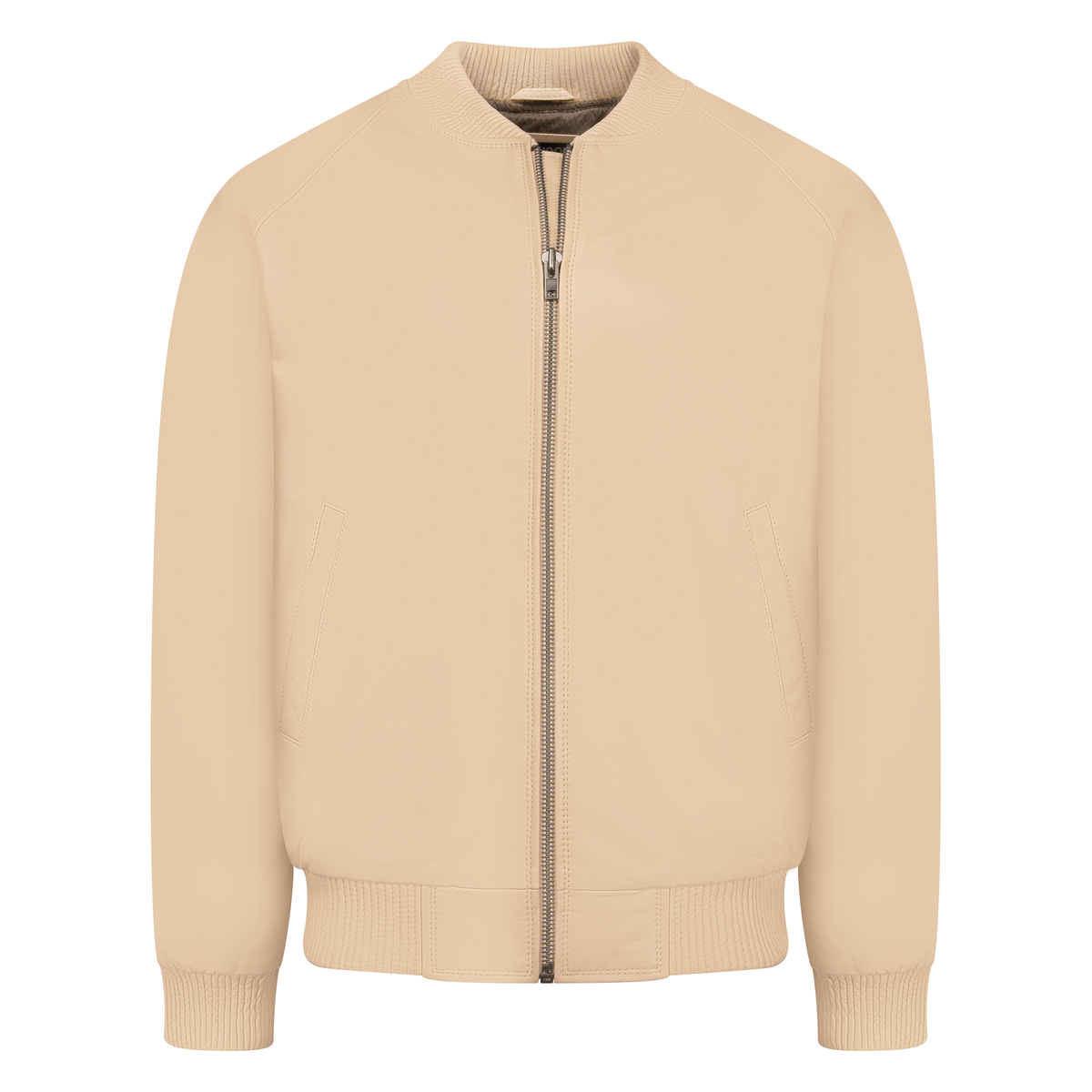 Jakewood 1051 Cream Genuine Lambskin Baseball Varsity Jacket