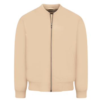 Jakewood 1051 Cream Genuine Lambskin Baseball Varsity Jacket
