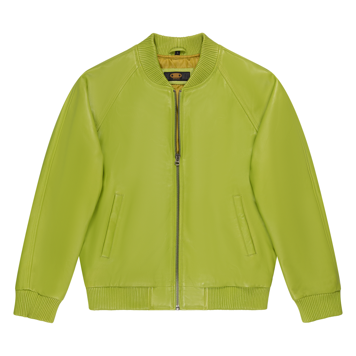 Jakewood 1051 Lime Green Genuine Lambskin Baseball Varsity Jacket