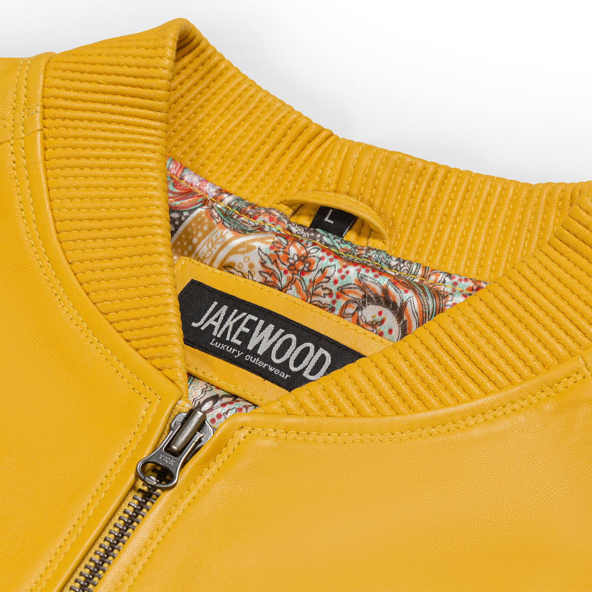 Jakewood 1051 Yellow Genuine Lambskin Baseball Varsity Jacket