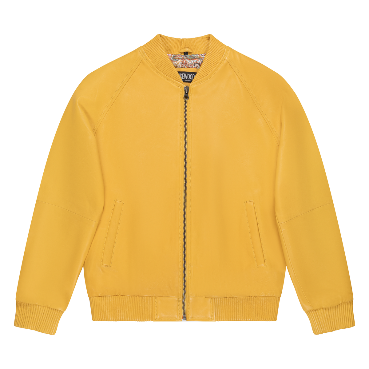 Jakewood 1051 Yellow Genuine Lambskin Baseball Varsity Jacket