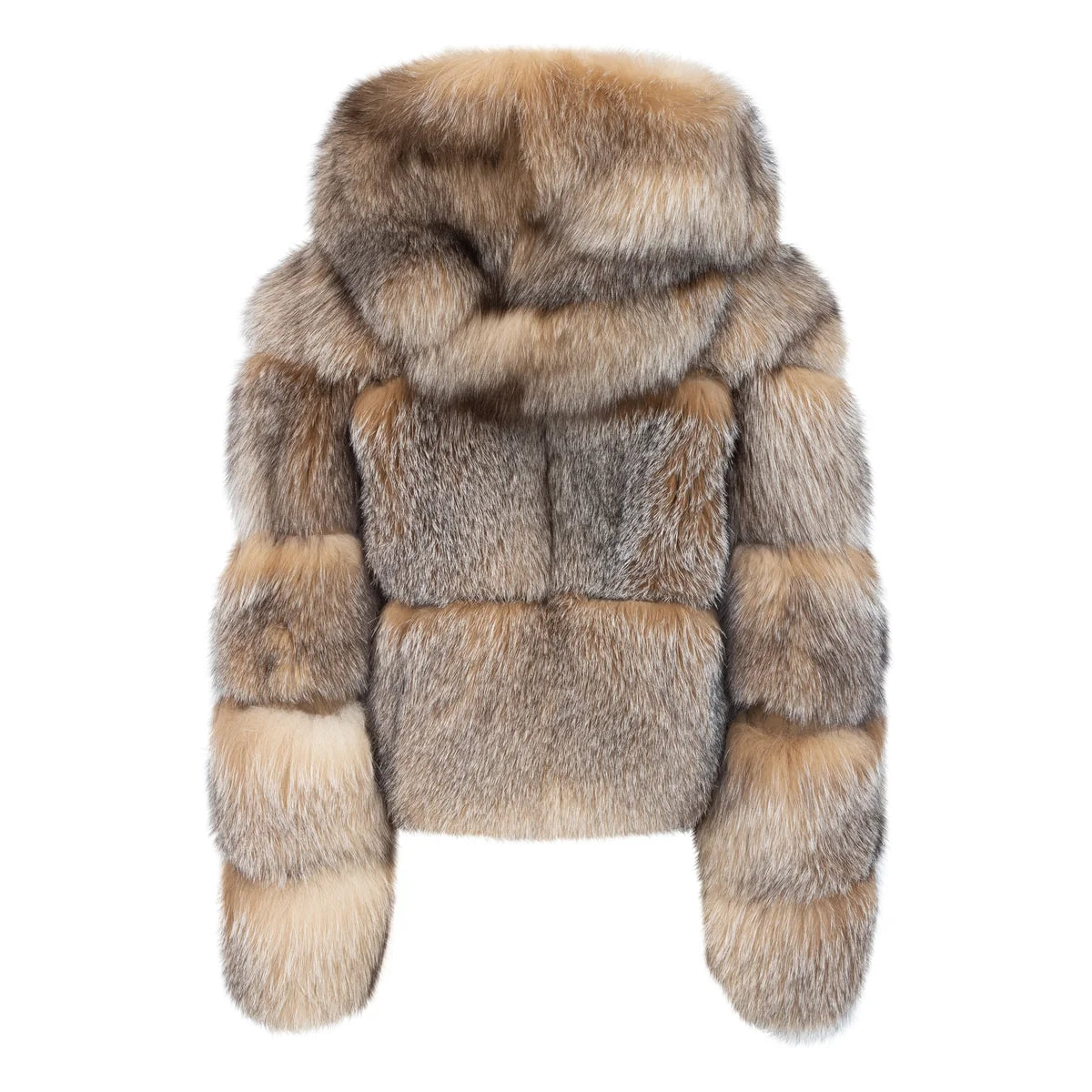 Jakewood 1098 Ladies Crystal Genuine Leather Fox Fur Cropped Jacket
