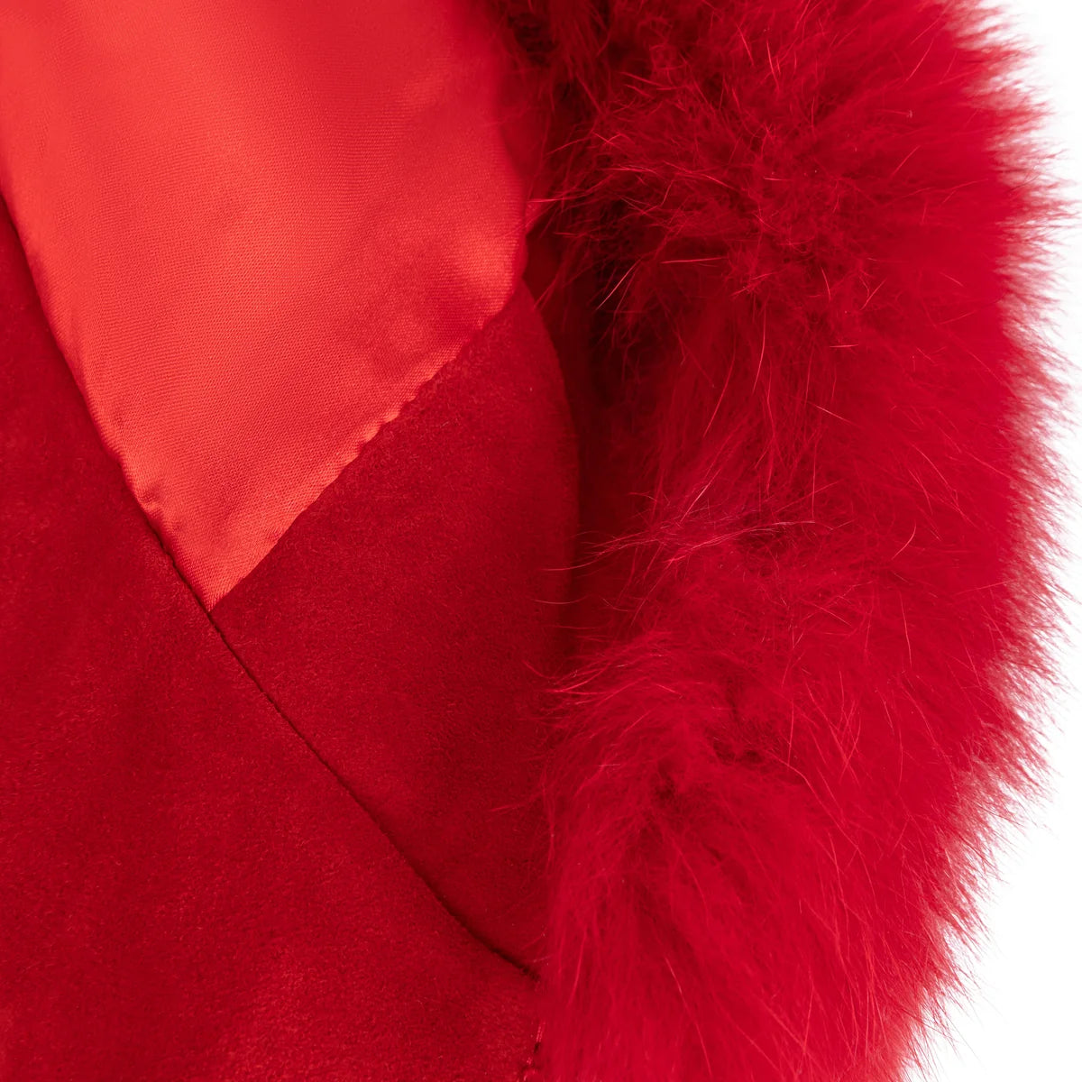 Jakewood 1098 Ladies Red Genuine Leather Fox Fur Cropped Jacket