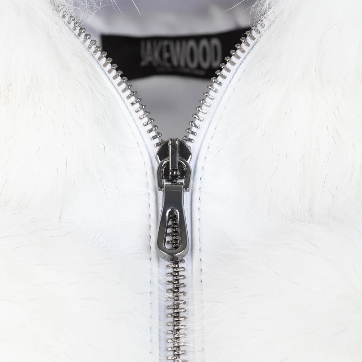 Jakewood 1098 Ladies White Genuine Leather Fox Fur Cropped Jacket