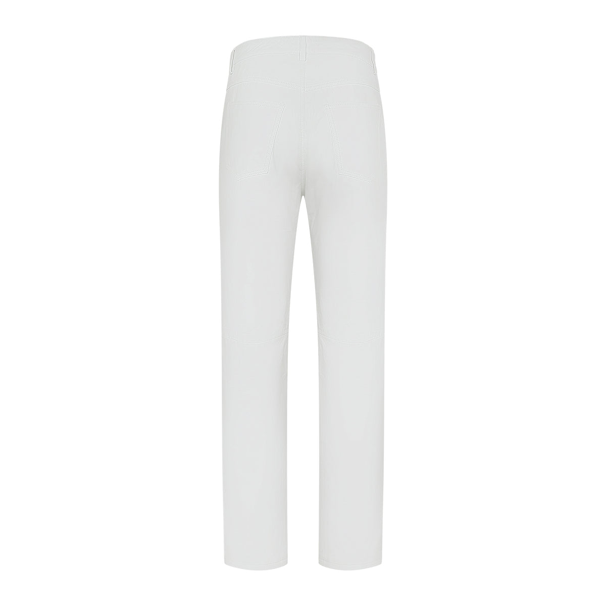 Jakewood 123 White Genuine Lambskin Leather Pants