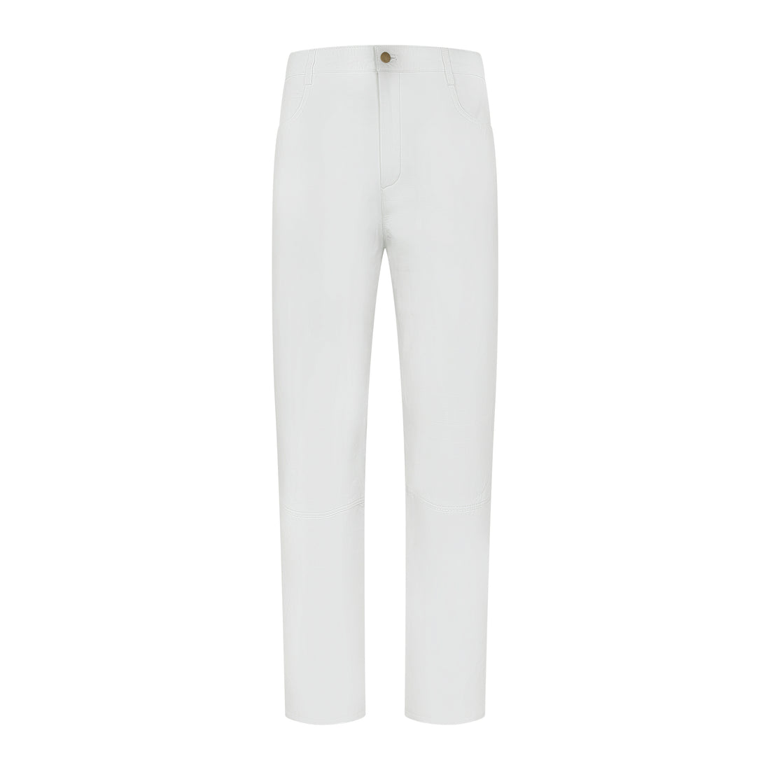 Jakewood 123 White Genuine Lambskin Leather Pants