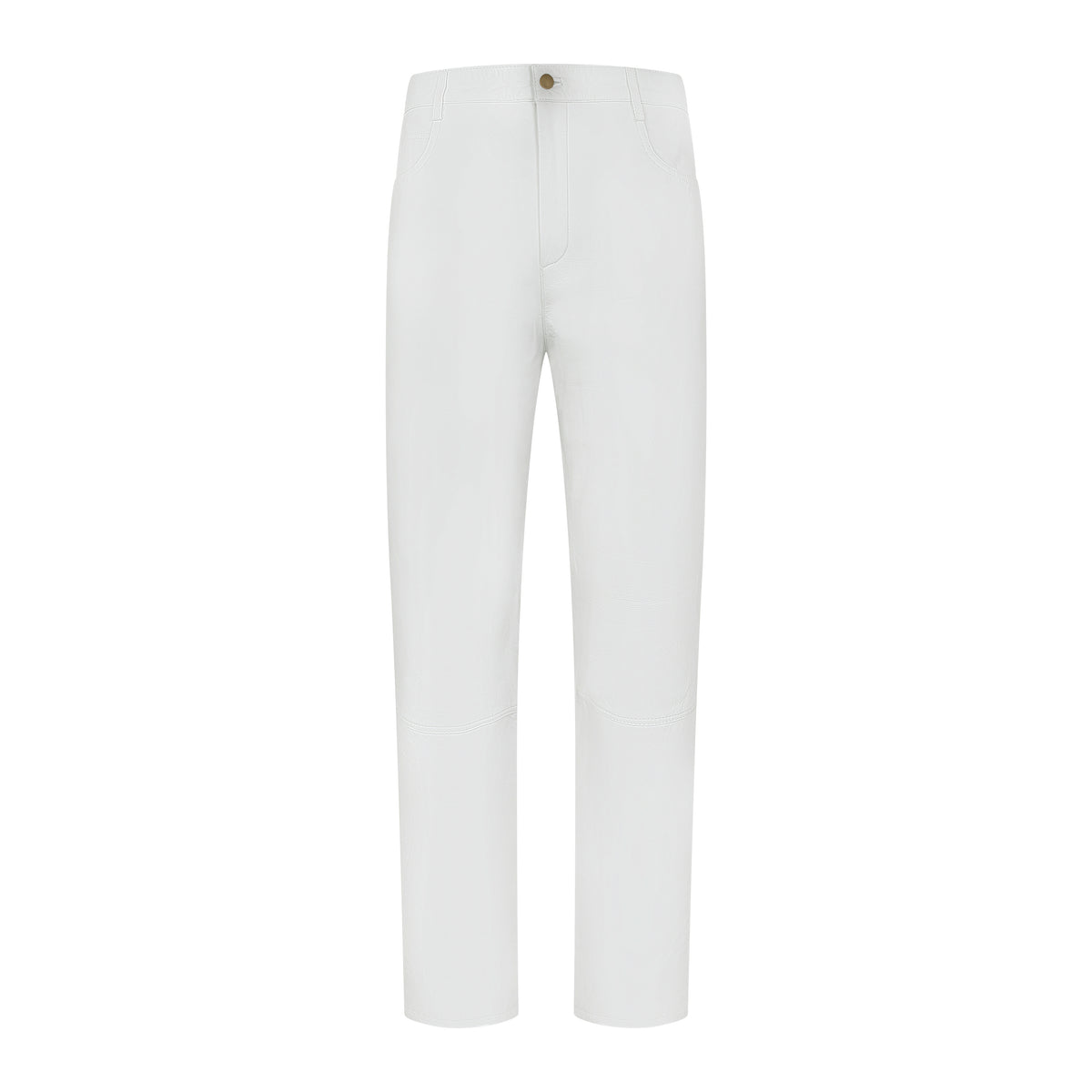 Jakewood 123 White Genuine Lambskin Leather Pants