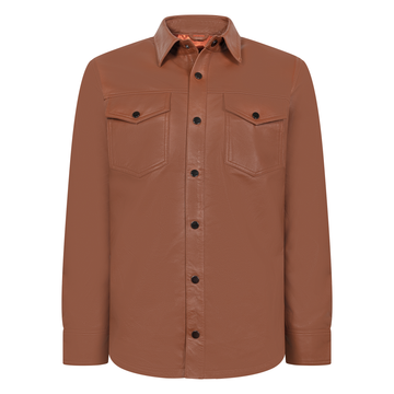Jakewood 2502 Brick Genuine Lambskin Leather Shirt