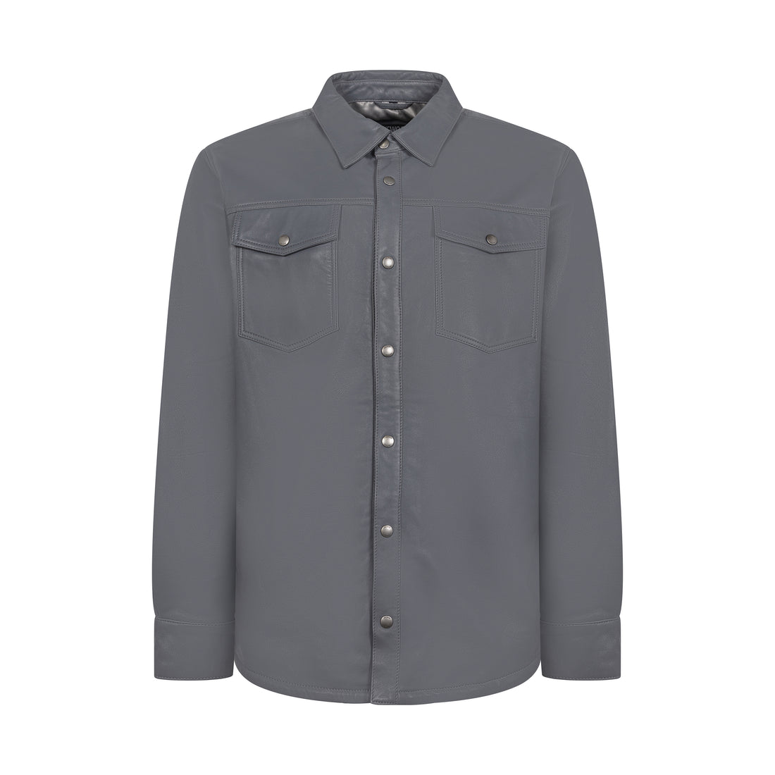Jakewood 2502 Gray Genuine Lambskin Leather Shirt