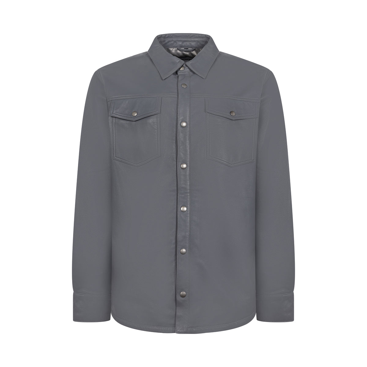 Jakewood 2502 Gray Genuine Lambskin Leather Shirt