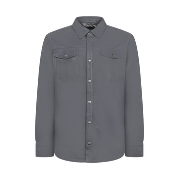 Jakewood 2502 Gray Genuine Lambskin Leather Shirt